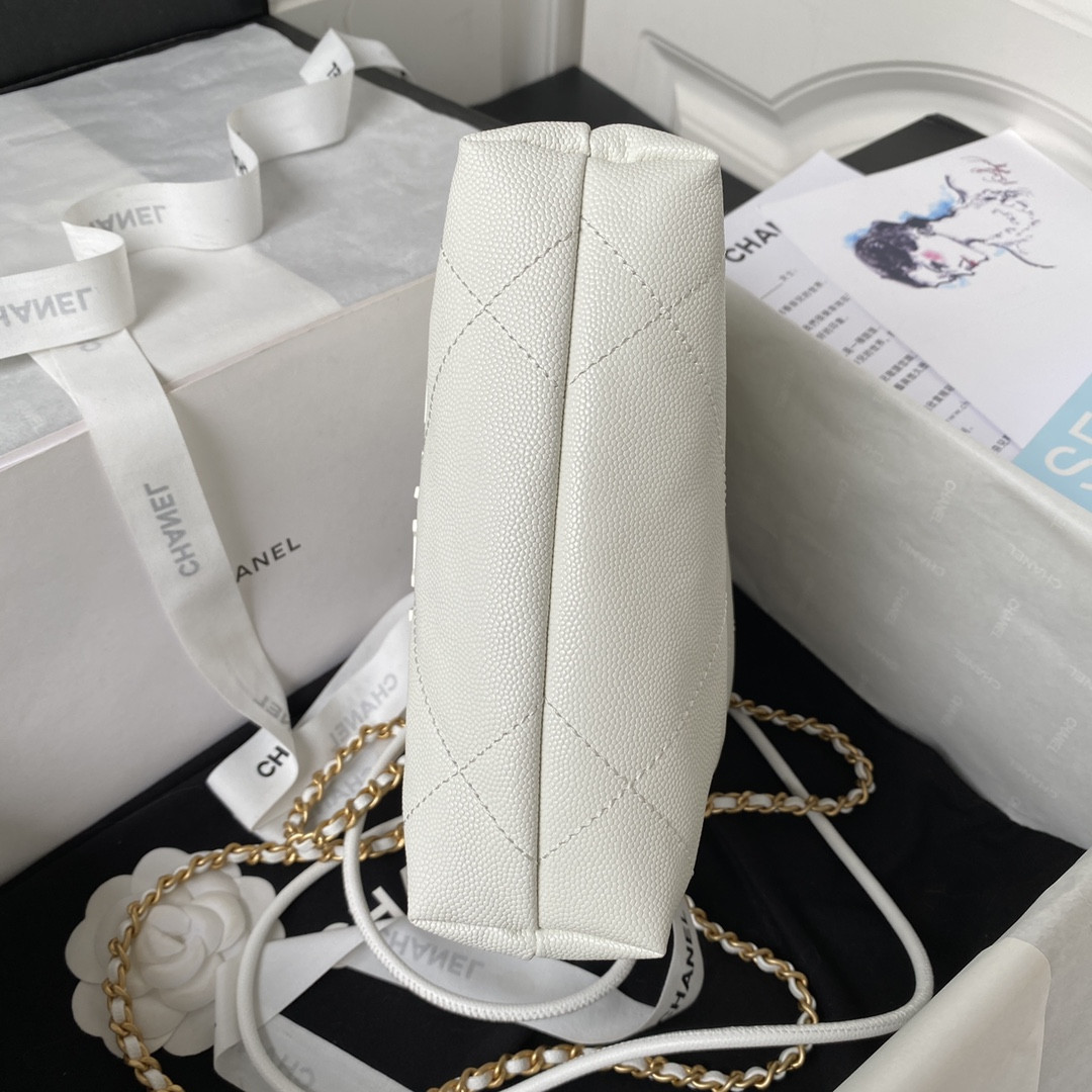 CHANEL 22 MINI HANDBAG GRAINED LEATHER WHITE 7.8 * 7.4 * 2.3 in - Image 6