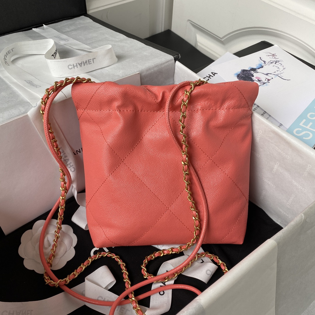 CHANEL 22 MINI HANDBAG GRAINED LEATHER RED 7.8 * 7.4 * 2.3 in - Image 3