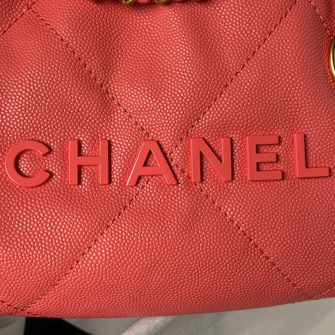 CHANEL 22 MINI HANDBAG GRAINED LEATHER RED 7.8 * 7.4 * 2.3 in - Image 5