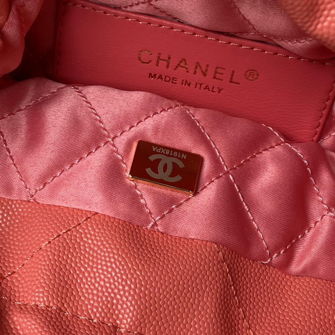 CHANEL 22 MINI HANDBAG GRAINED LEATHER RED 7.8 * 7.4 * 2.3 in - Image 9