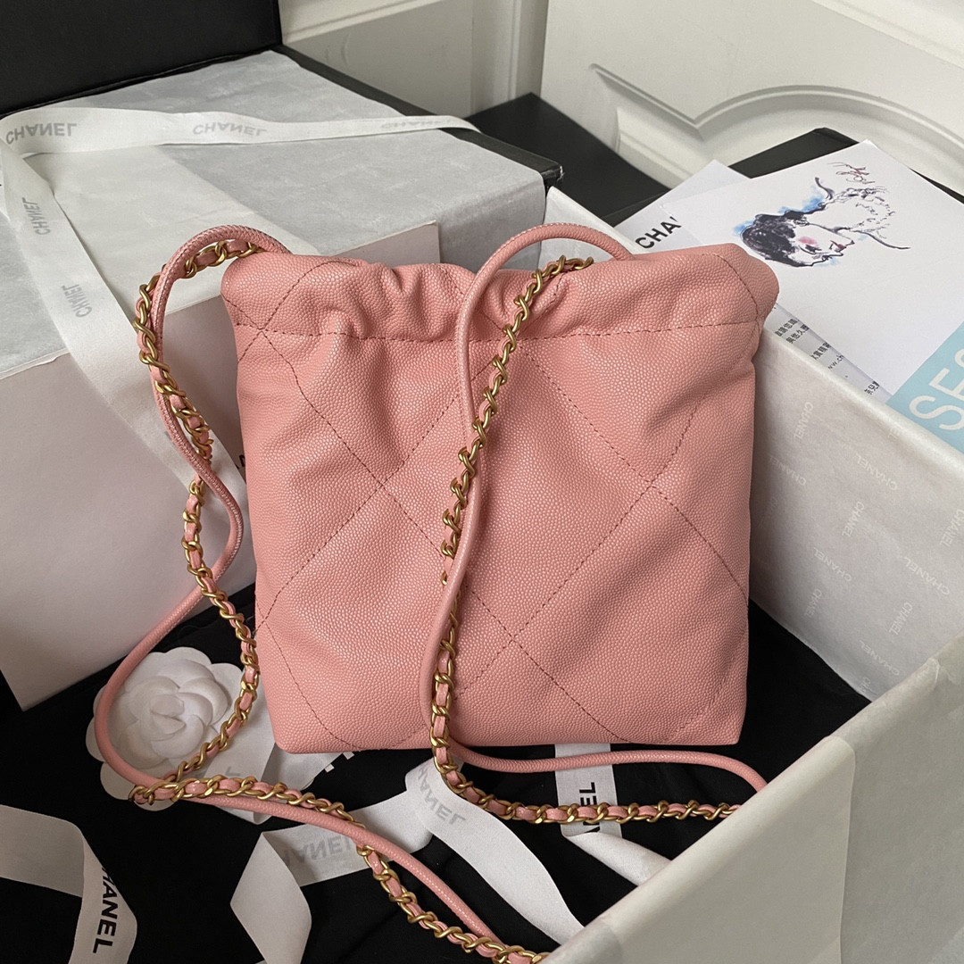 CHANEL 22 MINI HANDBAG GRAINED LEATHER PINK 7.8 * 7.4 * 2.3 in - Image 3