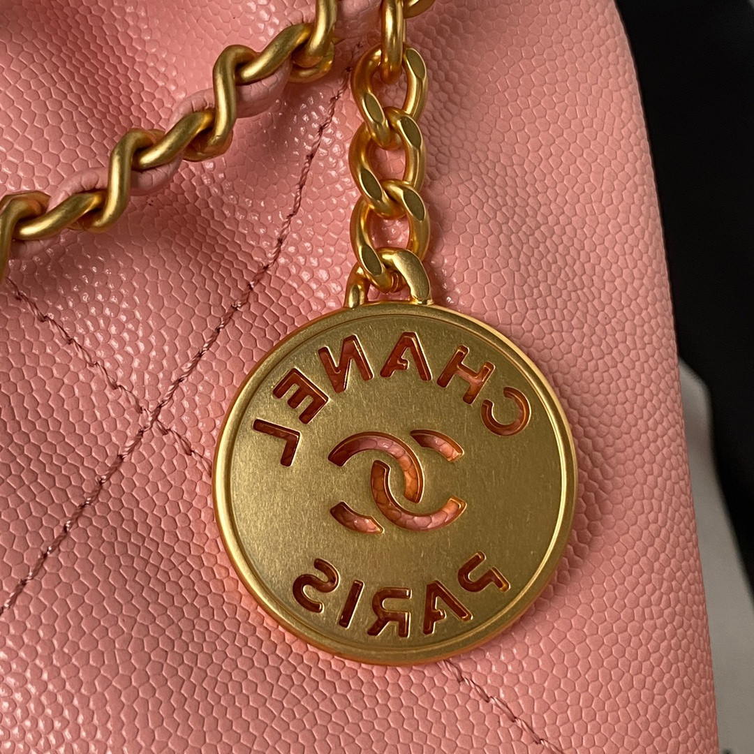 CHANEL 22 MINI HANDBAG GRAINED LEATHER PINK 7.8 * 7.4 * 2.3 in - Image 4