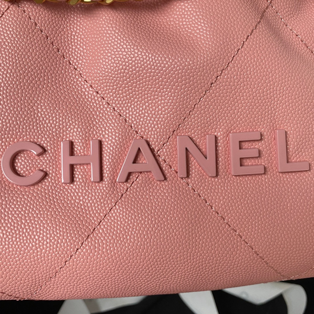 CHANEL 22 MINI HANDBAG GRAINED LEATHER PINK 7.8 * 7.4 * 2.3 in - Image 5