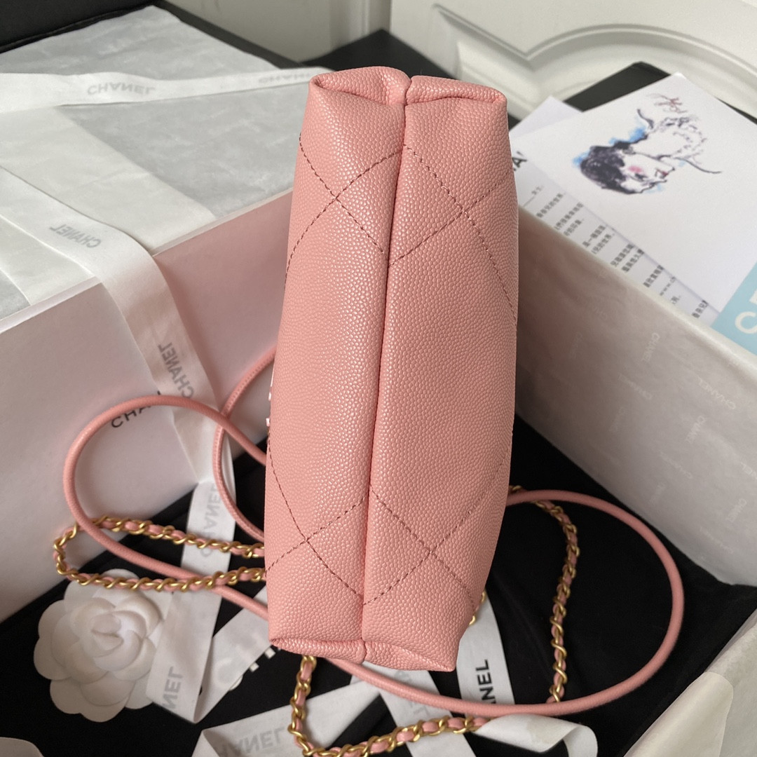 CHANEL 22 MINI HANDBAG GRAINED LEATHER PINK 7.8 * 7.4 * 2.3 in - Image 6