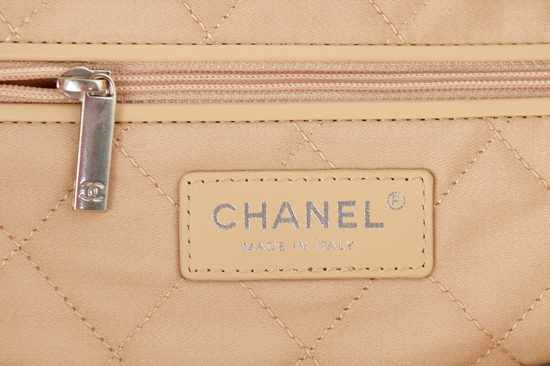 CHANEL 22 HANDBAG Metallic Shaded Calfskin Silver-Tone Metal White 15.21*16.38*3.12 in - Image 9