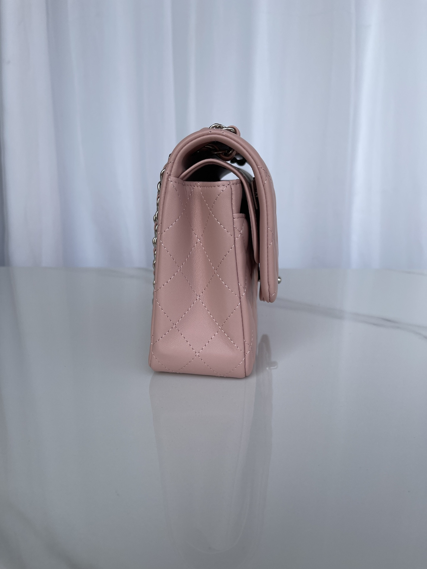 CHANEL CLASSIC FLAP 25CM CF PINK SILVER 6 × 9.9 × 2.5 in - Image 3