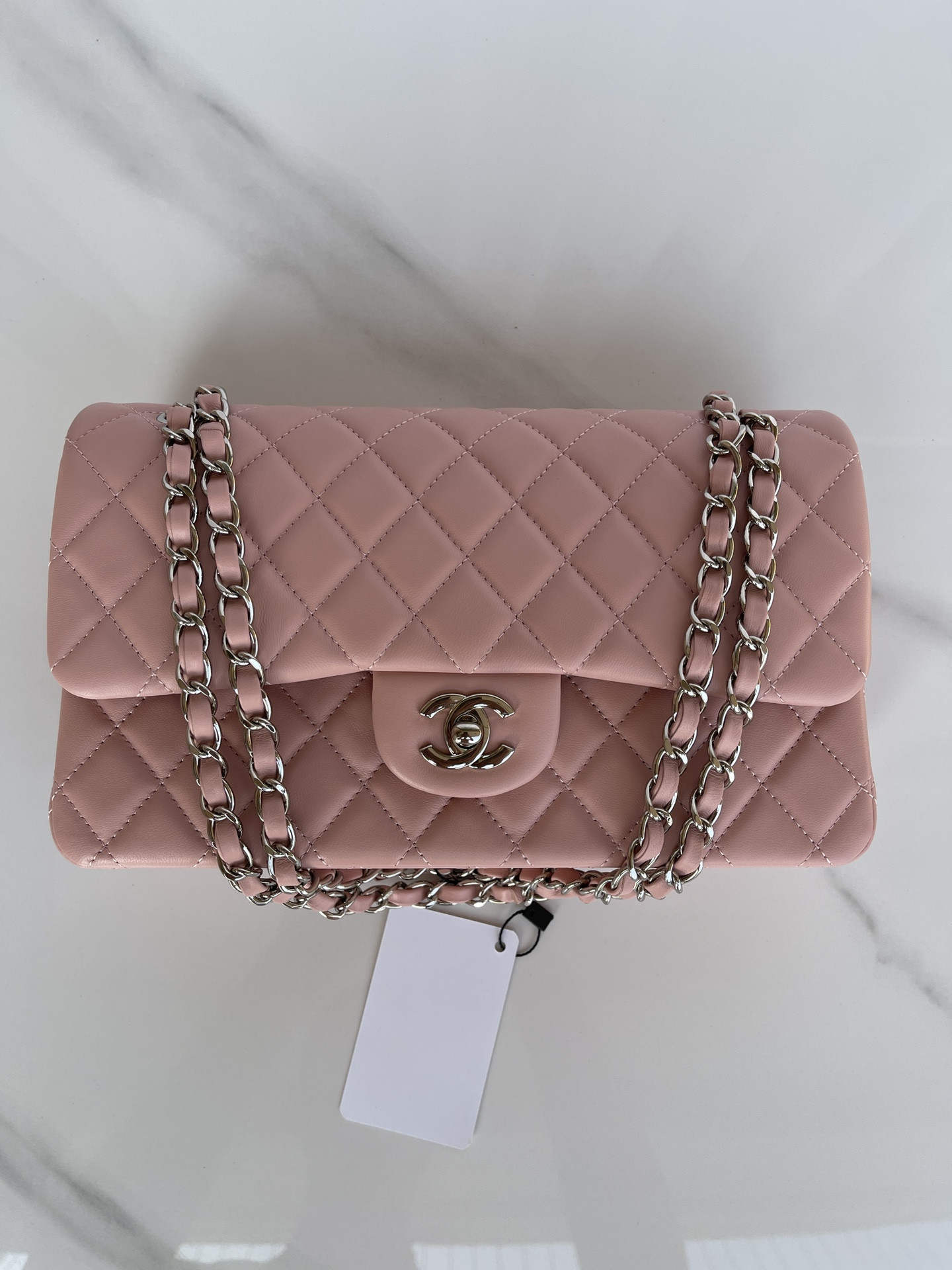 CHANEL CLASSIC FLAP 25CM CF PINK SILVER 6 × 9.9 × 2.5 in - Image 6