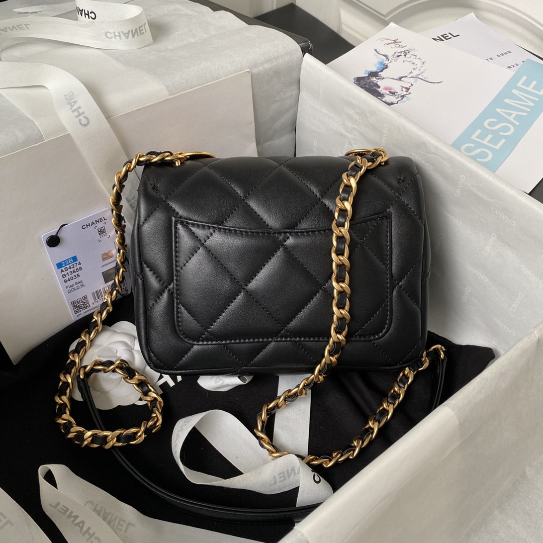 CHANEL MINI FLAP BAG BLACK 5.3 × 6.6 × 3.1 in - Image 3