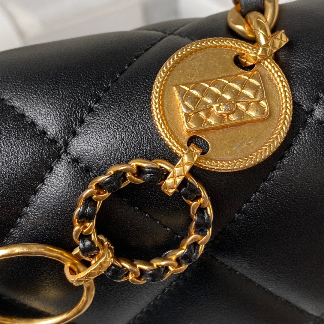 CHANEL MINI FLAP BAG BLACK 5.3 × 6.6 × 3.1 in - Image 5