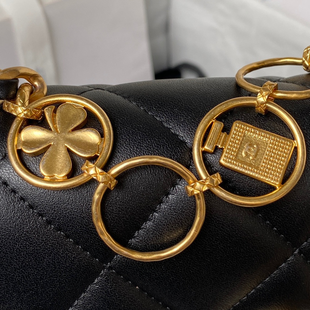 CHANEL MINI FLAP BAG BLACK 5.3 × 6.6 × 3.1 in - Image 6