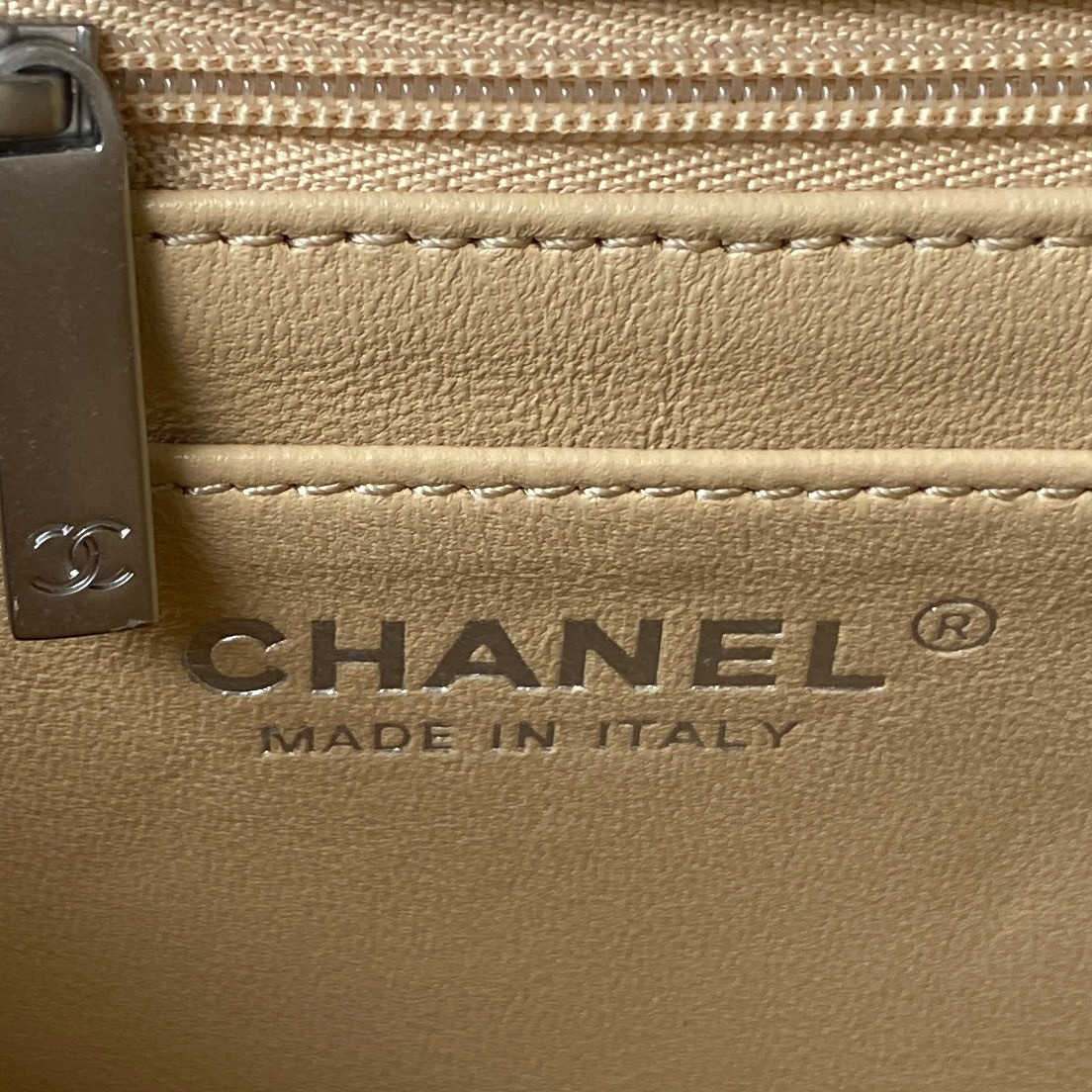 CHANEL MINI FLAP BAG SHINY CALFSKIN SILVER-Tone METAL COFFEE 5.3 × 6.6 × 3.1 in - Image 9