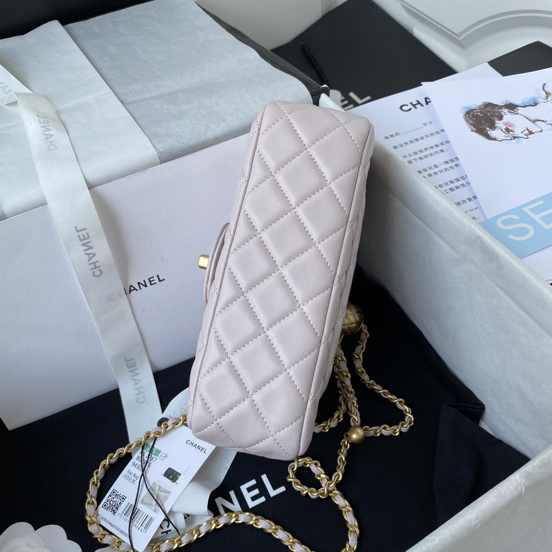 CHANEL MINI FLAP BAG SHINY CALFSKIN gold-TONE METAL LIGHT 4.7 × 7.8 × 2.3 in - Image 7