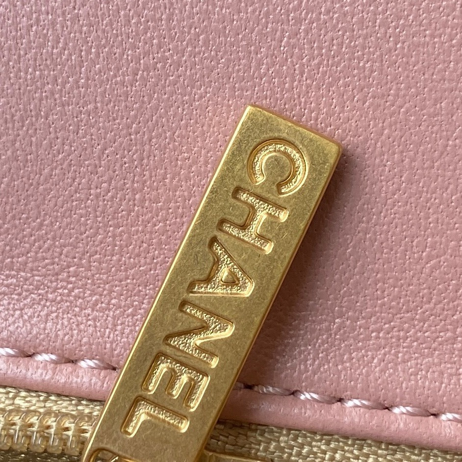 CHANEL MINI FLAP BAG SHINY CALFSKIN gold-TONE METAL PINK 4.7 × 7.8 × 2.3 in - Image 8