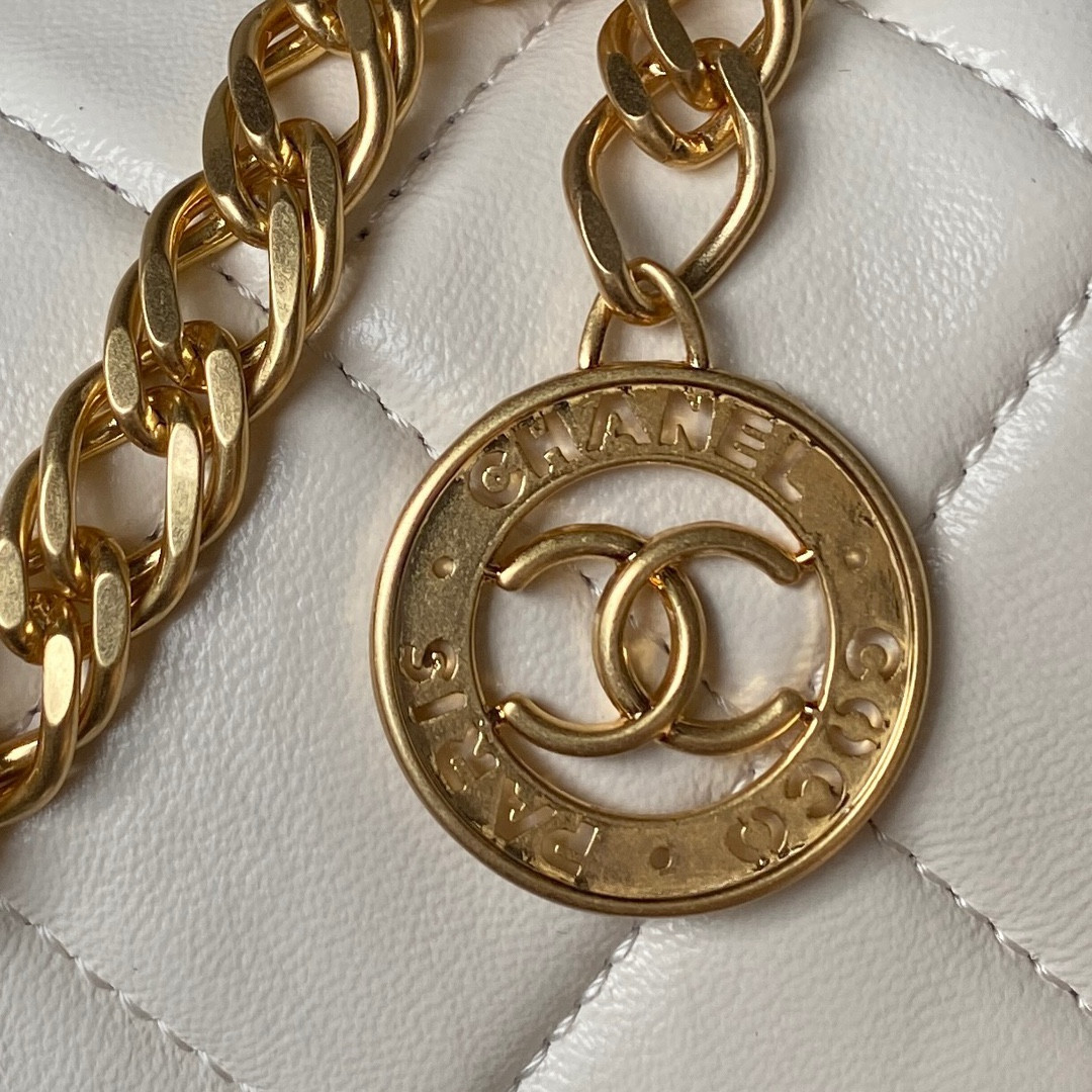 CHANEL MINI FLAP BAG WHITE 4.7 × 7.8 × 2.3 in - Image 5