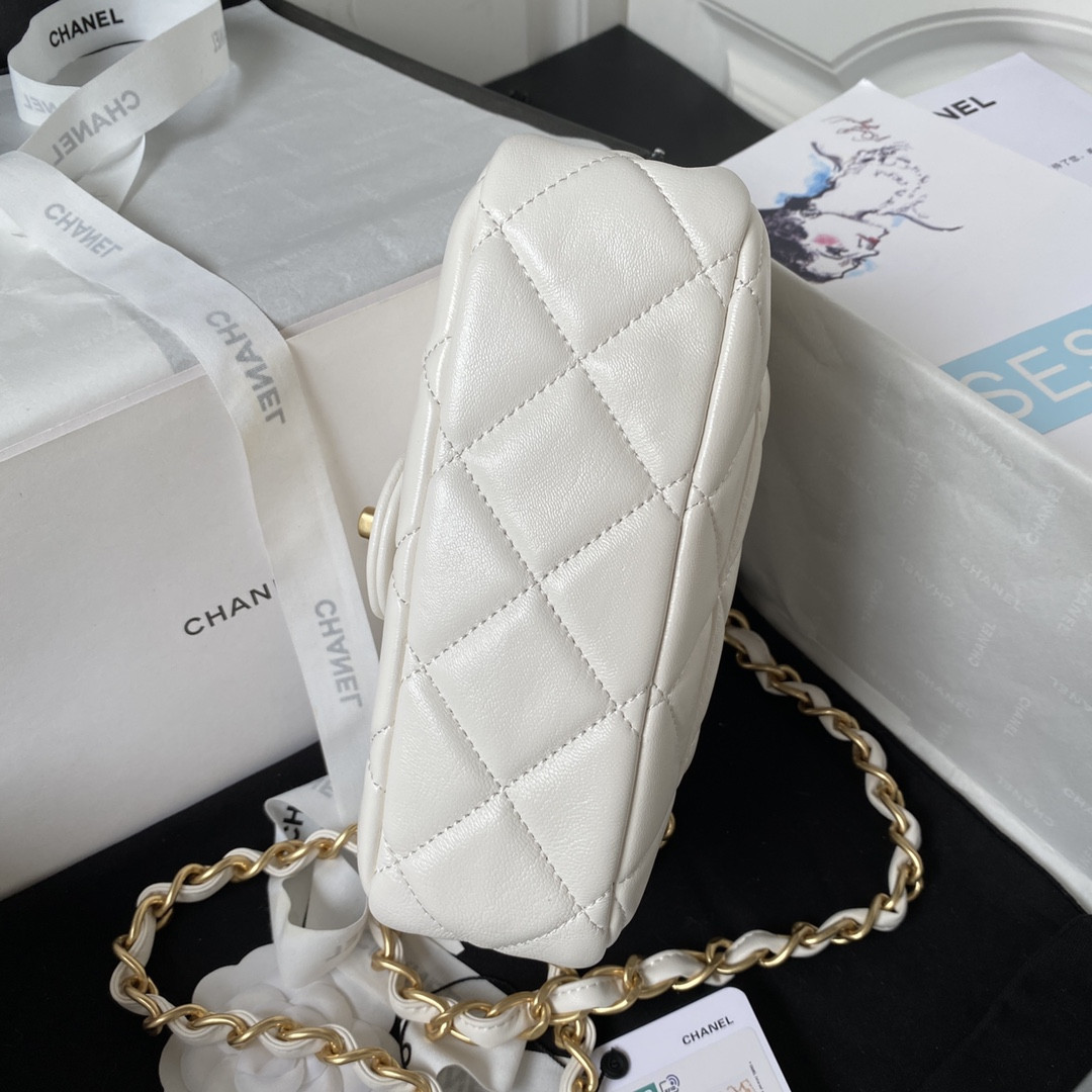 CHANEL MINI FLAP BAG WHITE 4.7 × 7.8 × 2.3 in - Image 7