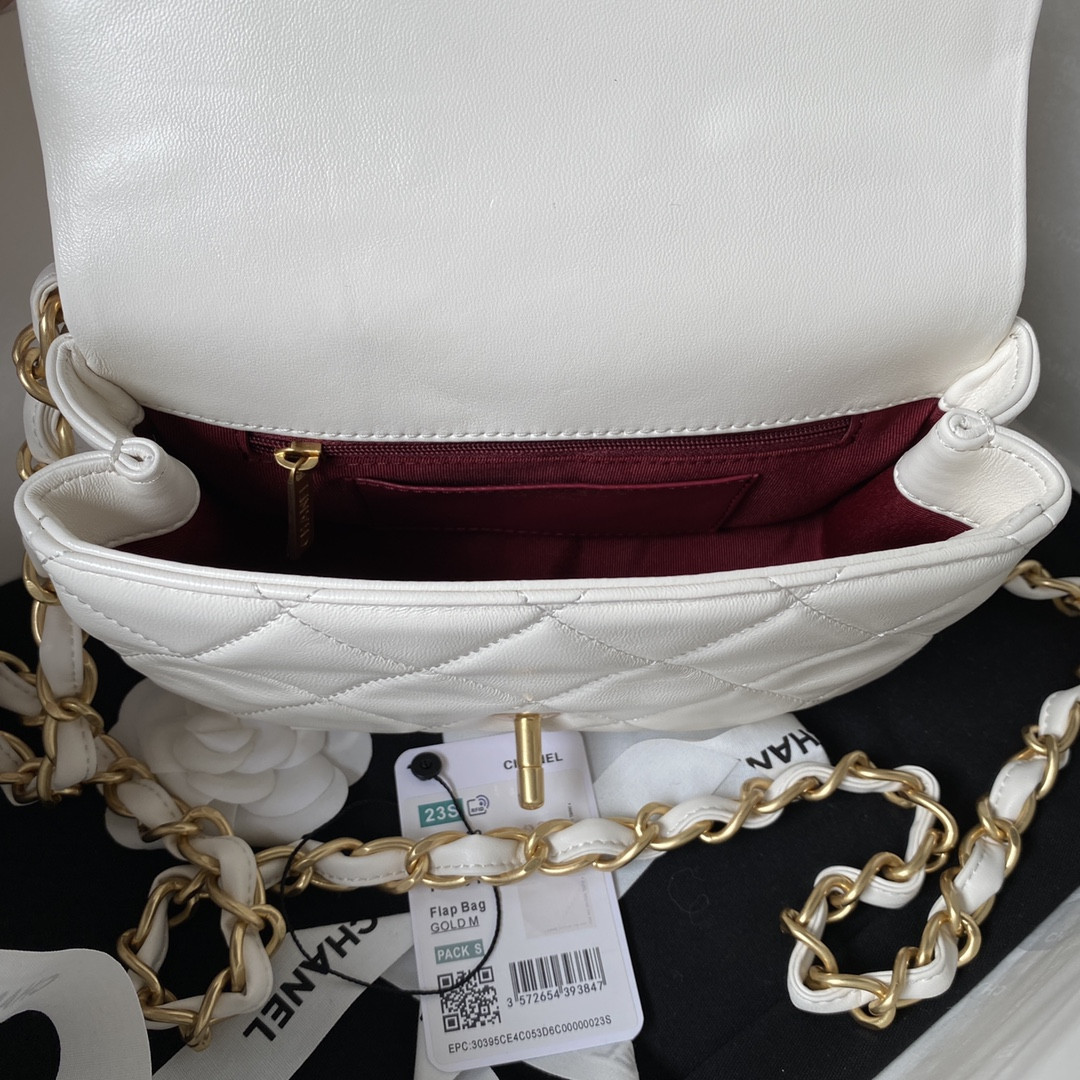 CHANEL MINI FLAP BAG WHITE 4.7 × 7.8 × 2.3 in - Image 8