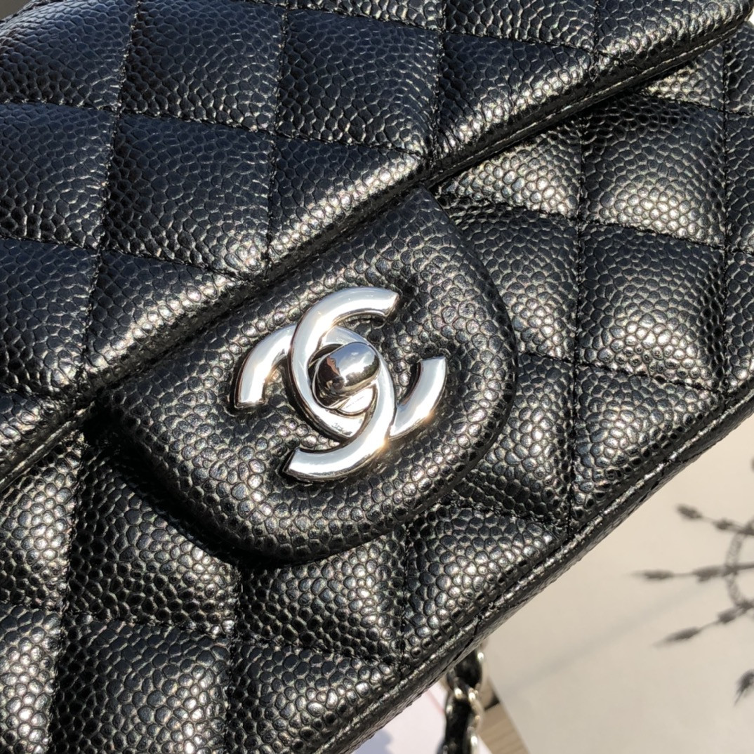 CHANEL MINI FLAP BAG BLACK 4.7 × 7.8 × 2.3 in - Image 7