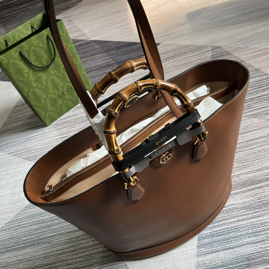 GUCCI DIANA LARGE TOTE BAG Brown (40W x 34H x 21D CM) - Image 8
