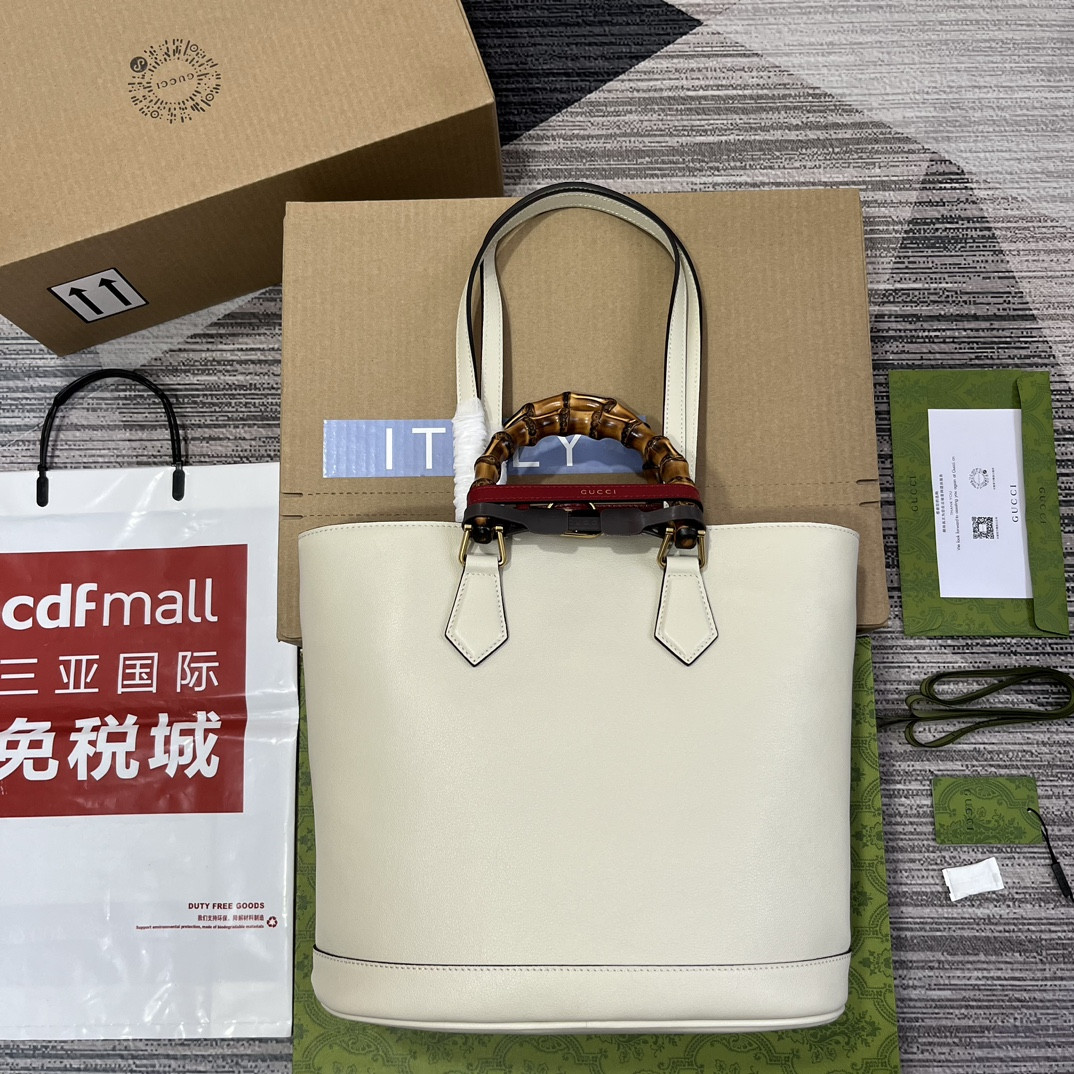 GUCCI DIANA MEDIUM TOTE BAG White 750394 (31*27*15cm) - Image 3