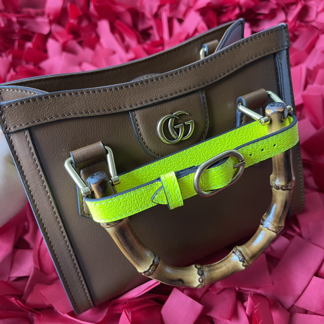 GUCCI DIANA MINI TOTE BAG Khaki 20W x 16H x 10D CM - Image 7