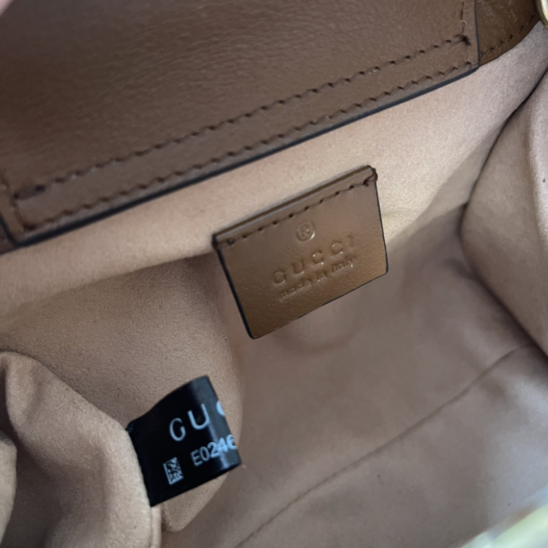 GUCCI DIANA MINI TOTE BAG Khaki 20W x 16H x 10D CM - Image 9