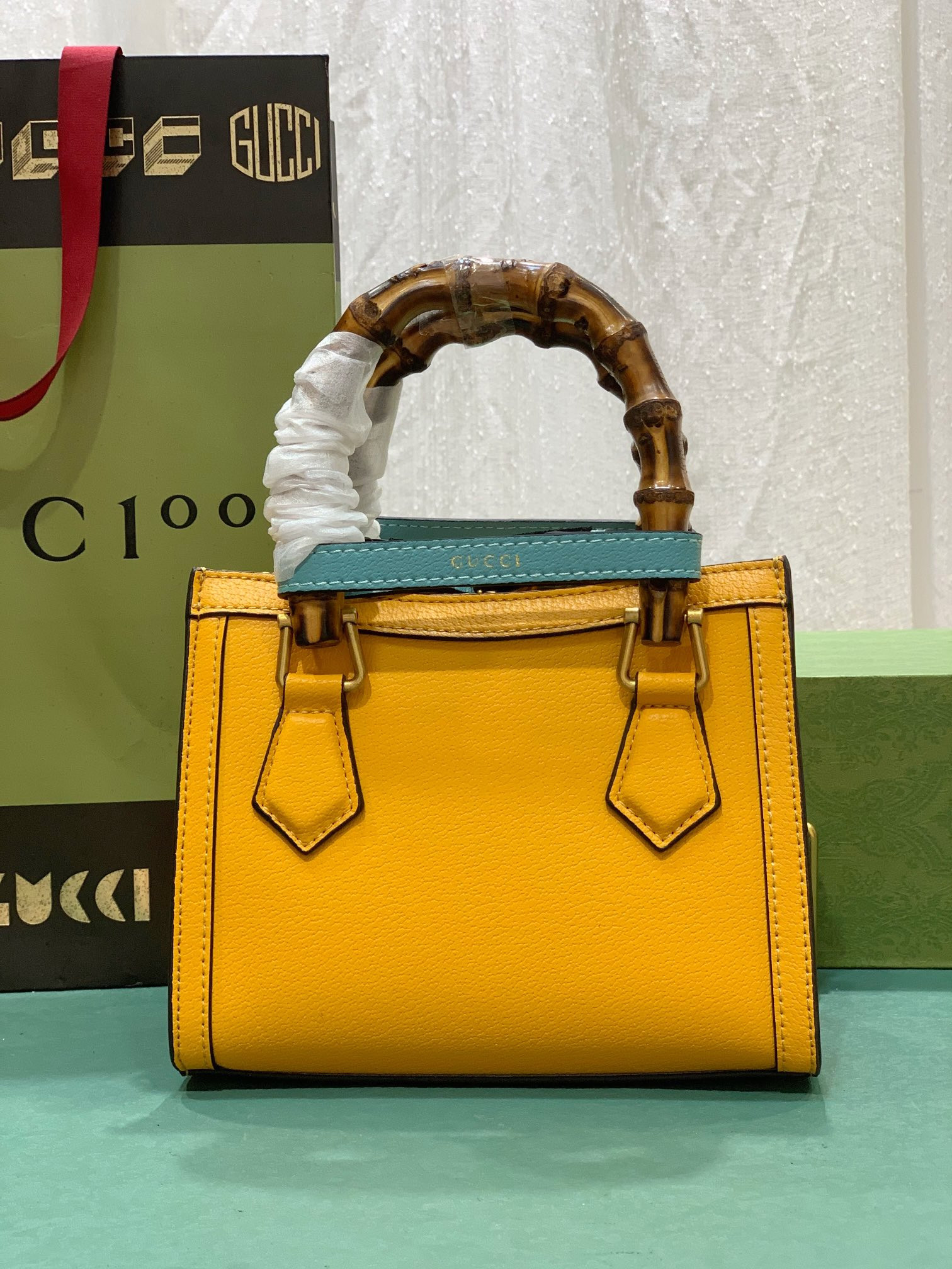 GUCCI DIANA MINI TOTE BAG Orange 20W x 16H x 10D CM - Image 3