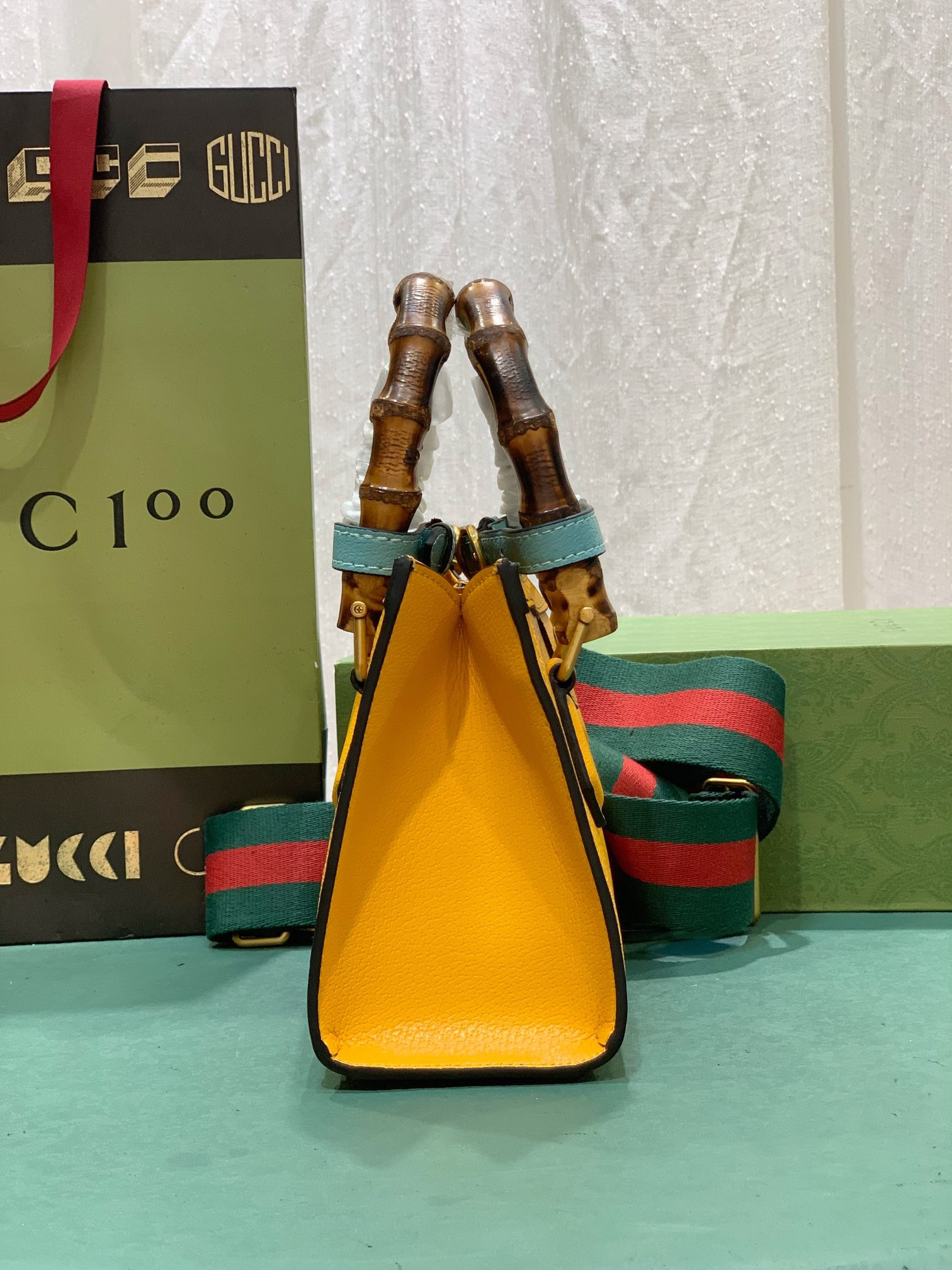 GUCCI DIANA MINI TOTE BAG Orange 20W x 16H x 10D CM - Image 4