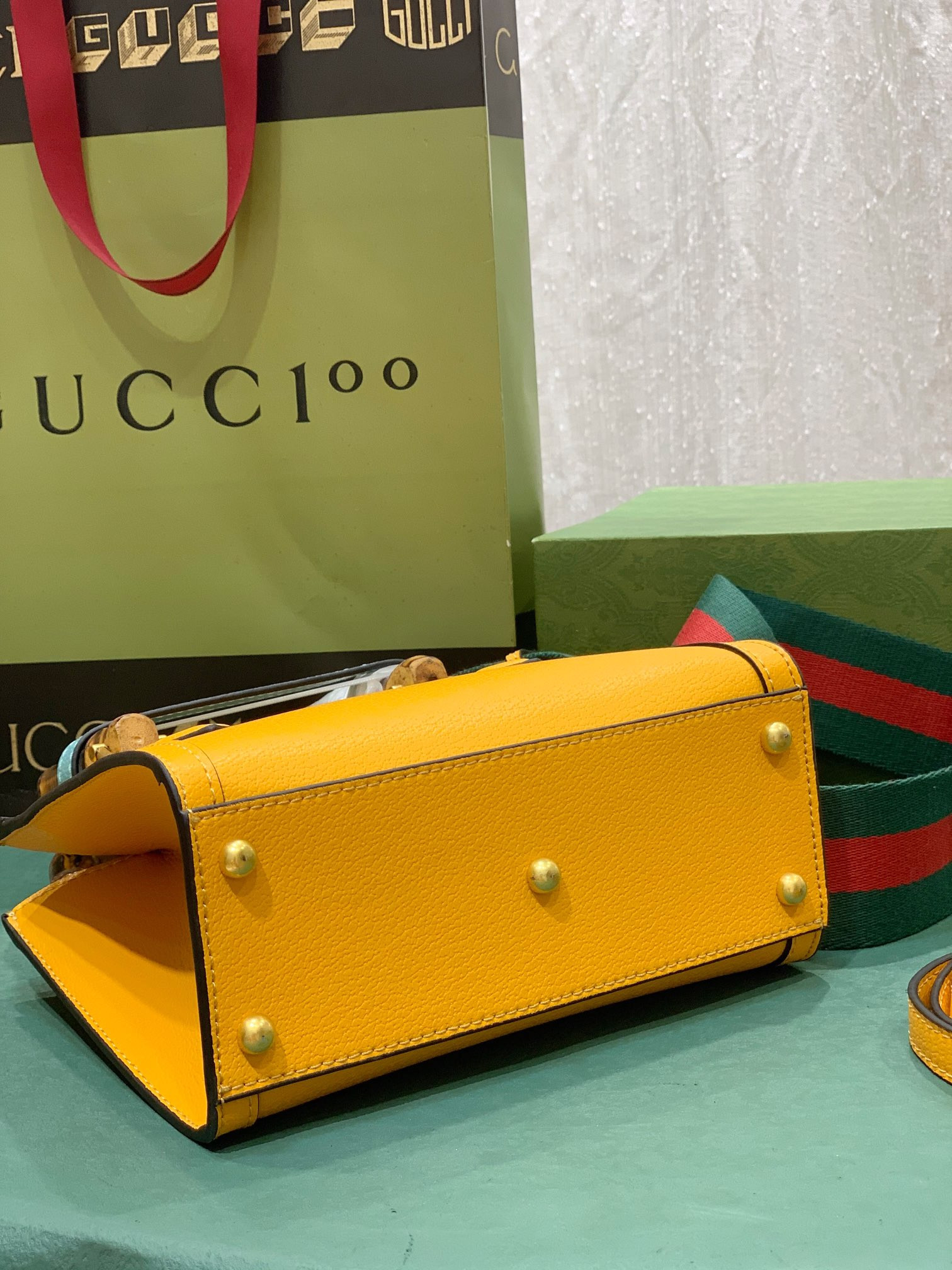 GUCCI DIANA MINI TOTE BAG Orange 20W x 16H x 10D CM - Image 5