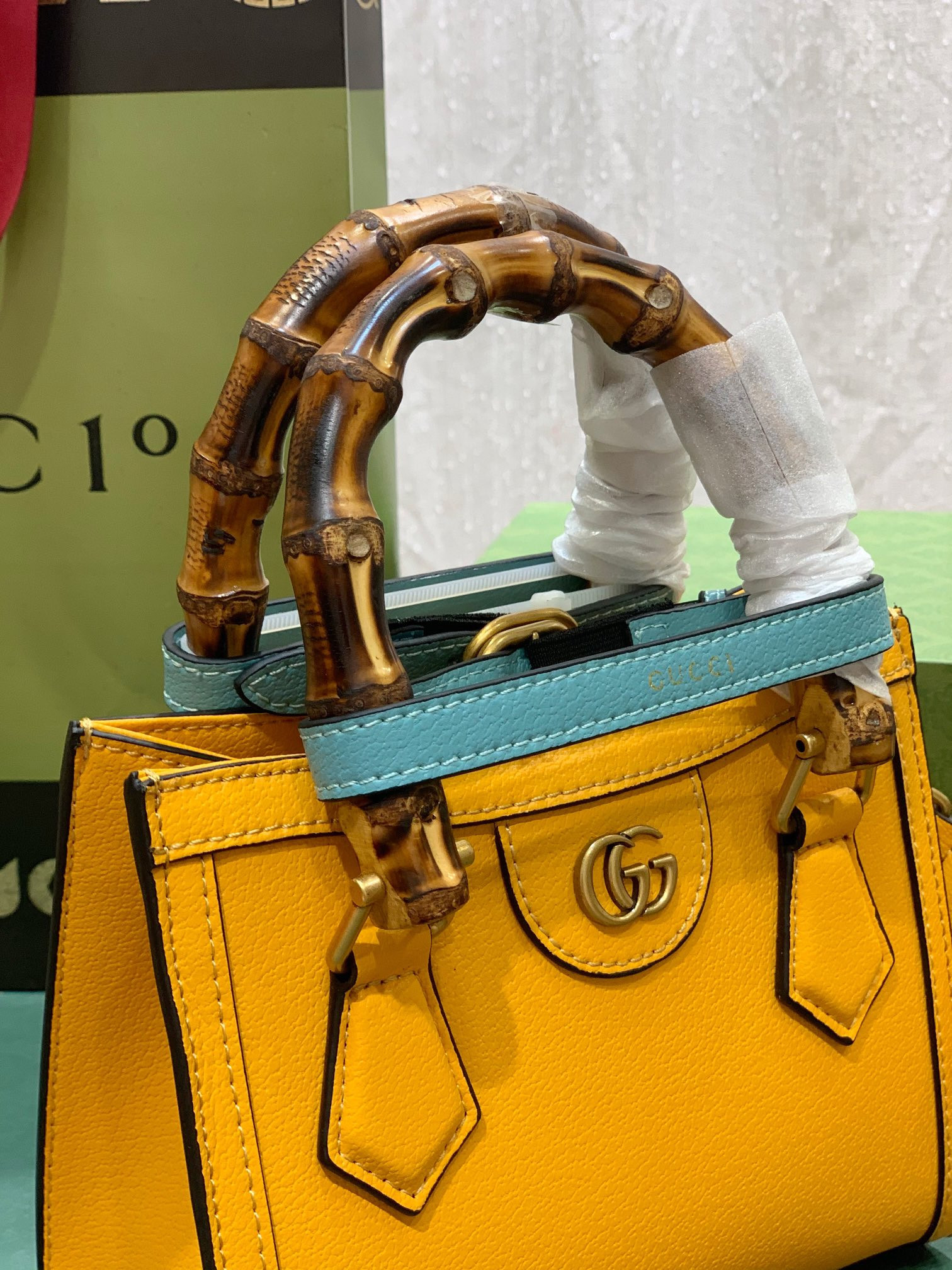 GUCCI DIANA MINI TOTE BAG Orange 20W x 16H x 10D CM - Image 7