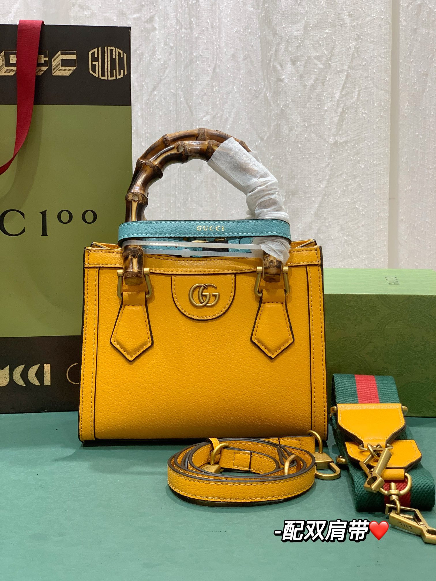 GUCCI DIANA MINI TOTE BAG Orange 20W x 16H x 10D CM - Image 10