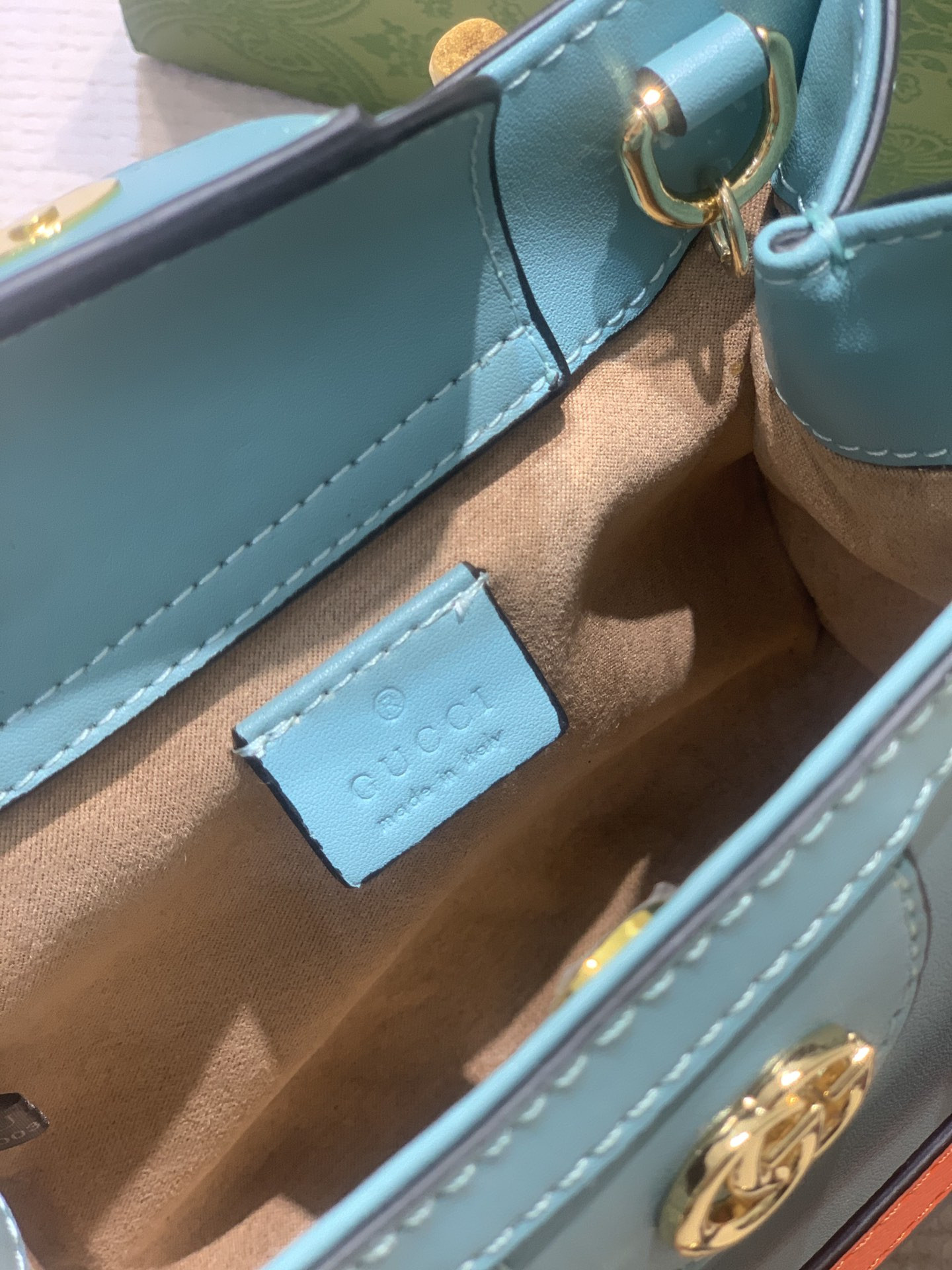 GUCCI DIANA MINI TOTE BAG Blue 20W x 16H x 10D CM - Image 10