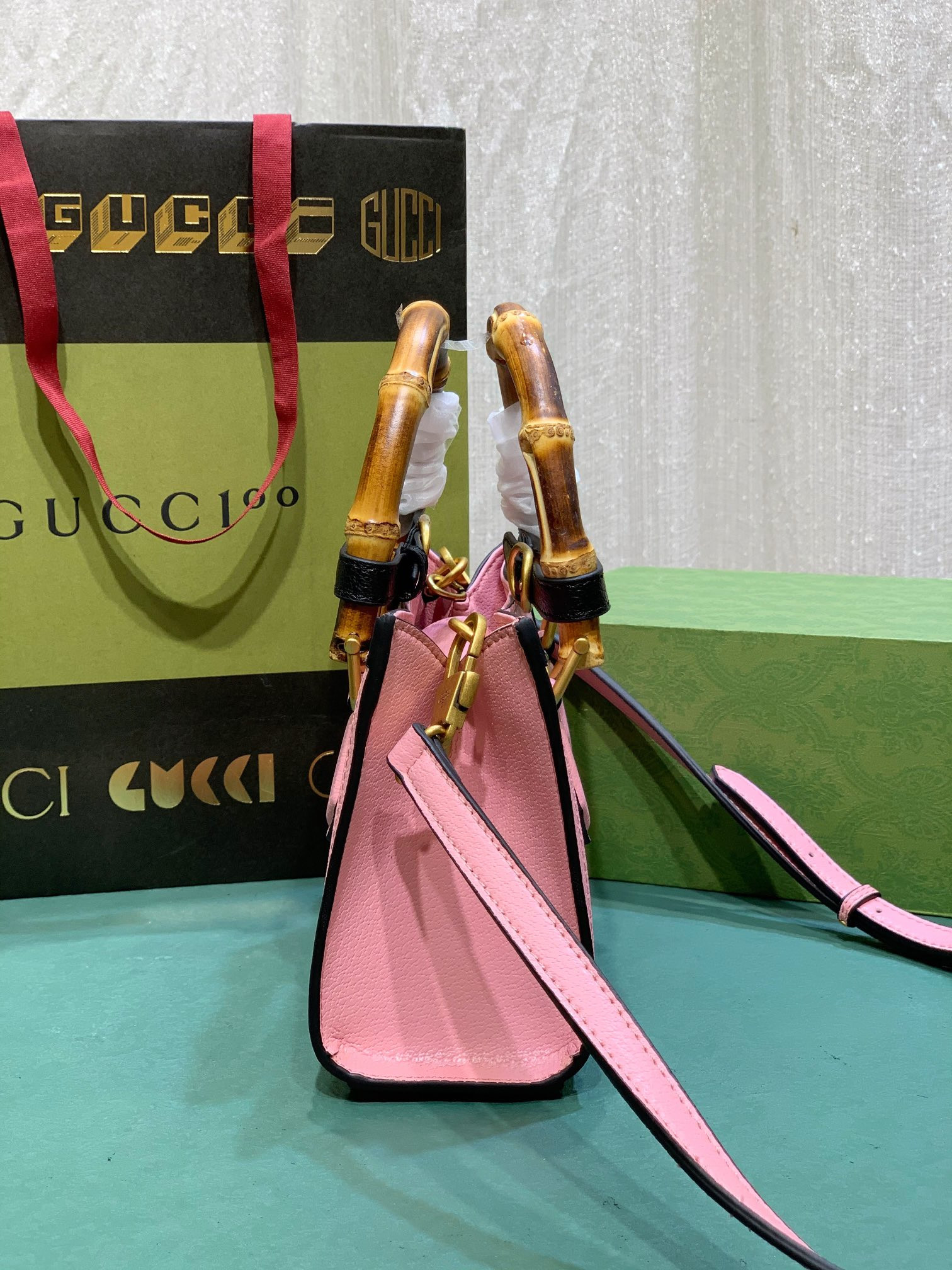 GUCCI DIANA SMALL SHOULDER BAG Pink 735153 (27*15.5*11cm) - Image 3