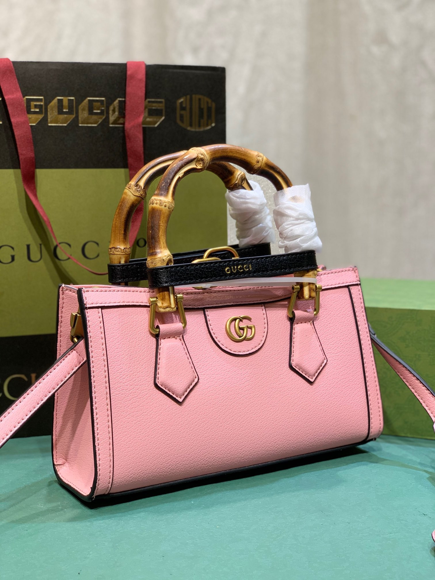 GUCCI DIANA SMALL SHOULDER BAG Pink 735153 (27*15.5*11cm) - Image 9
