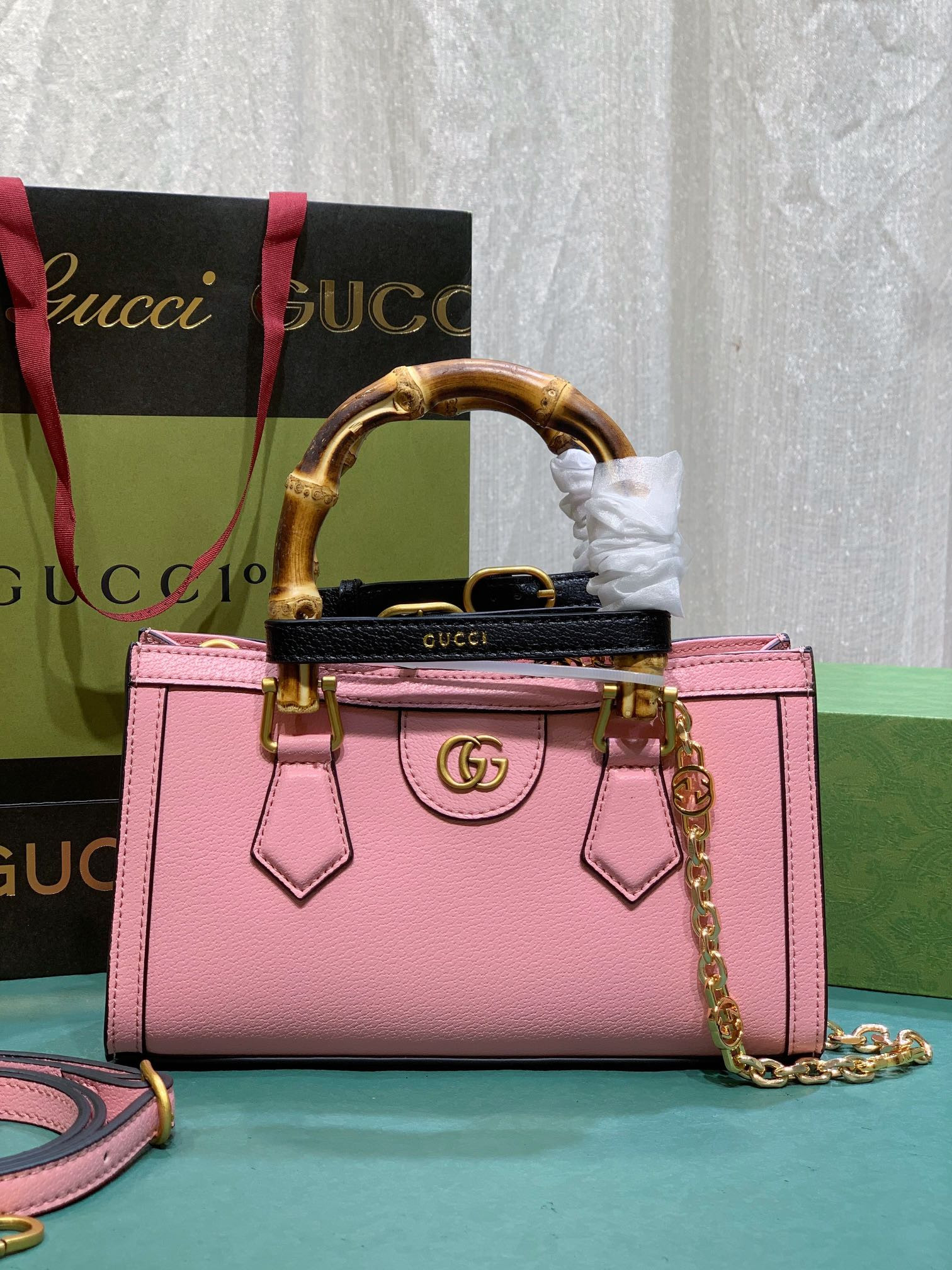 GUCCI DIANA SMALL SHOULDER BAG Pink 735153 (27*15.5*11cm) - Image 10