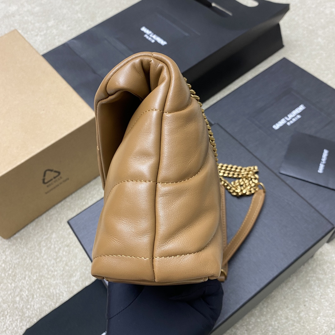 YSL PUFFER IN LEATHER BROWN 23 X 15.5 X 5.8 CM - Image 4