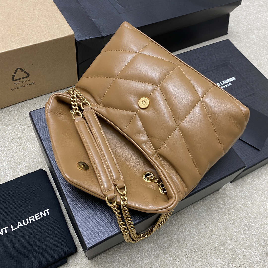 YSL PUFFER IN LEATHER BROWN 23 X 15.5 X 5.8 CM - Image 8