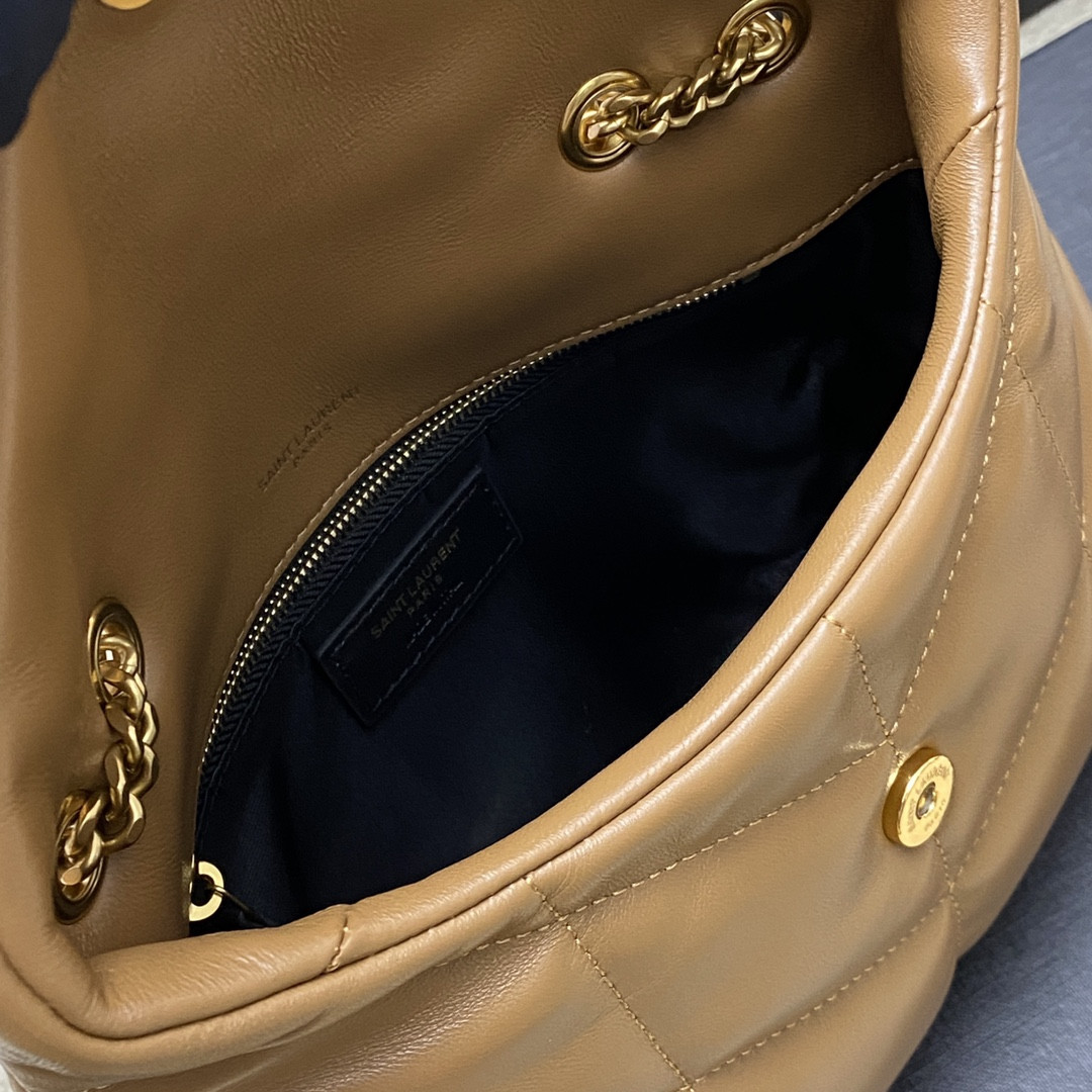 YSL PUFFER IN LEATHER BROWN 23 X 15.5 X 5.8 CM - Image 9
