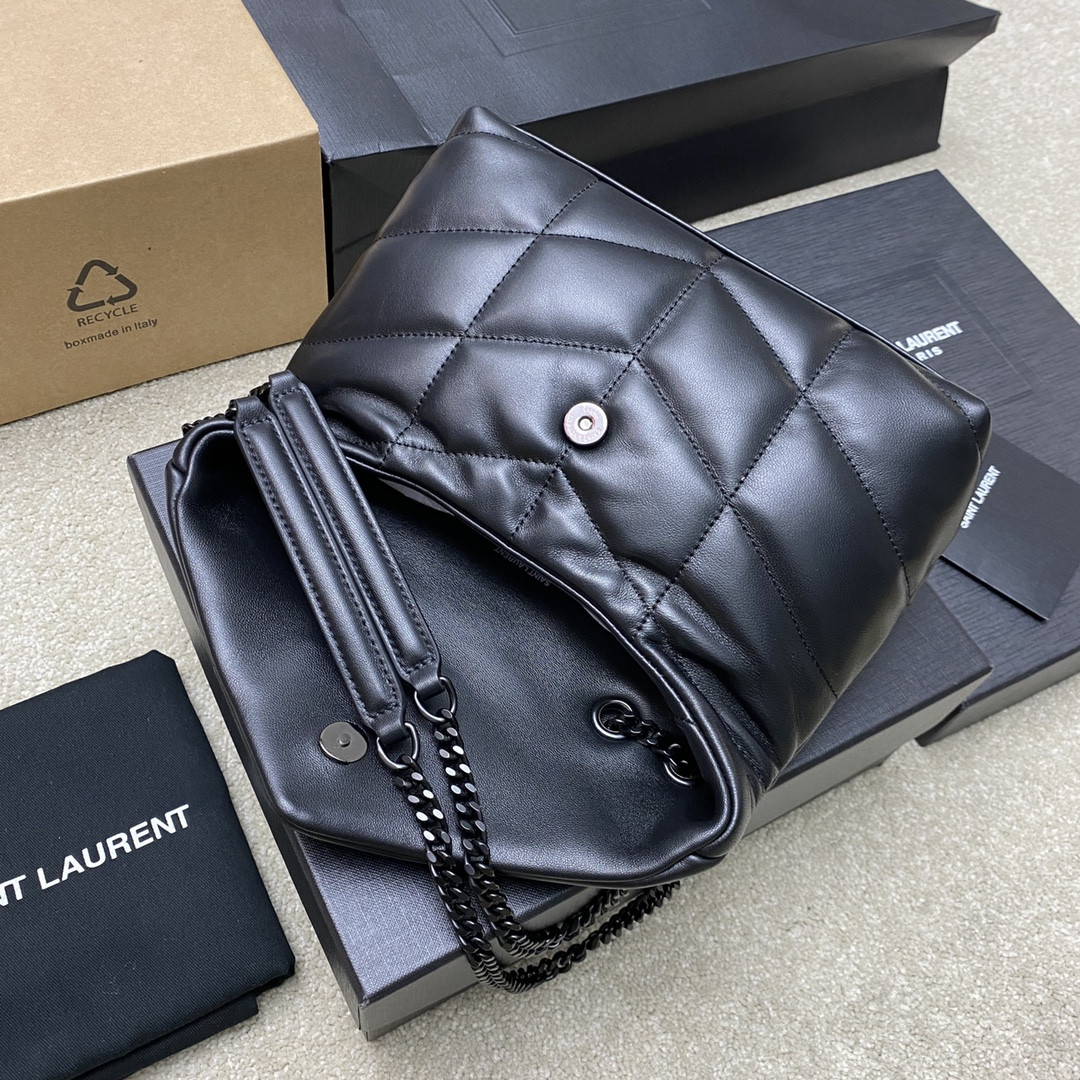YSL PUFFER IN LEATHER BLACK SILVER 23 X 15.5 X 5.8 CM - Image 8
