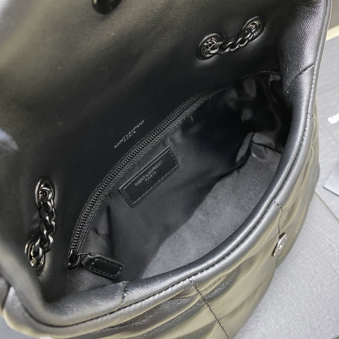 YSL PUFFER IN LEATHER BLACK SILVER 23 X 15.5 X 5.8 CM - Image 9
