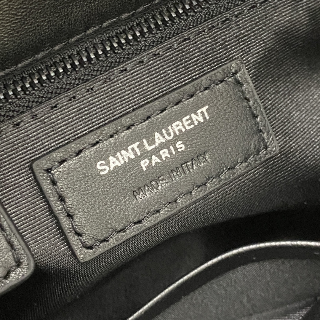 YSL PUFFER IN LEATHER BLACK SILVER 23 X 15.5 X 5.8 CM - Image 10