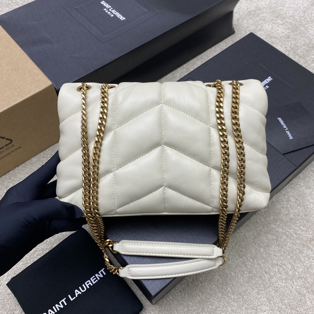 YSL PUFFER IN LEATHER WHITE 23 X 15.5 X 5.8 CM - Image 3
