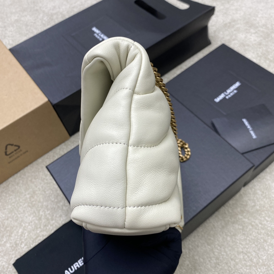 YSL PUFFER IN LEATHER WHITE 23 X 15.5 X 5.8 CM - Image 4