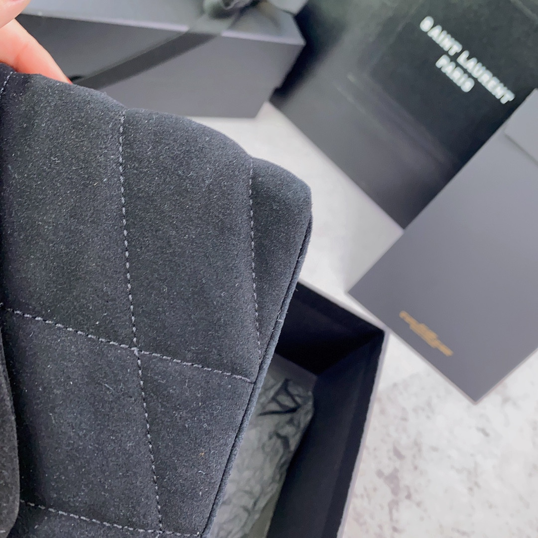 YSL PUFFER IN SUEDE BLACK 23 X 15.5 X 5.8 CM - Image 8