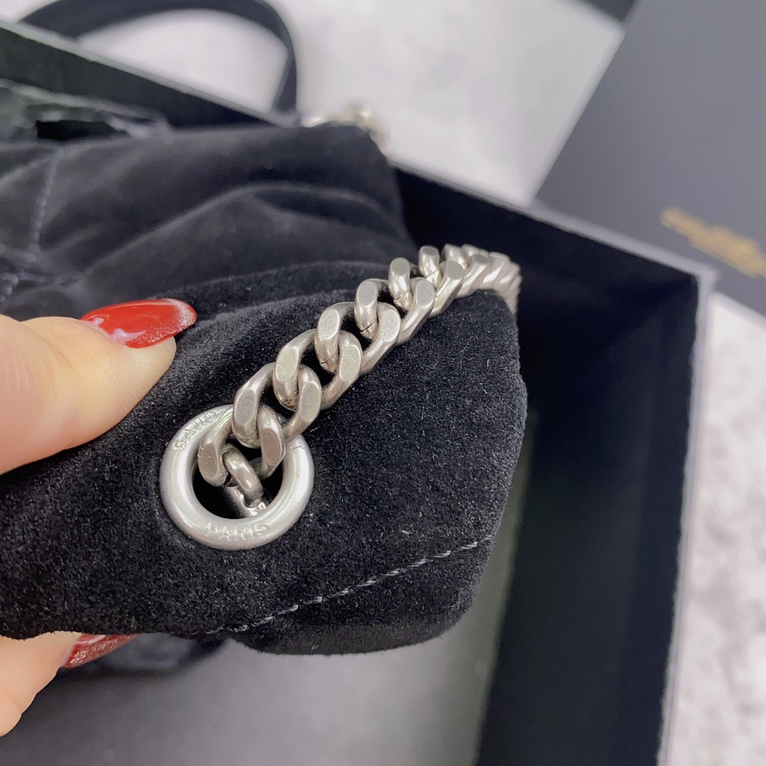YSL PUFFER IN SUEDE BLACK 23 X 15.5 X 5.8 CM - Image 9