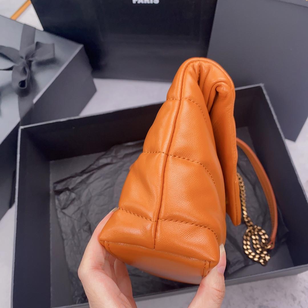 YSL PUFFER IN LEATHER ORANGE 23 X 15.5 X 5.8 CM - Image 5
