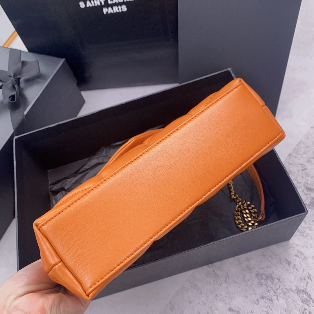 YSL PUFFER IN LEATHER ORANGE 23 X 15.5 X 5.8 CM - Image 6