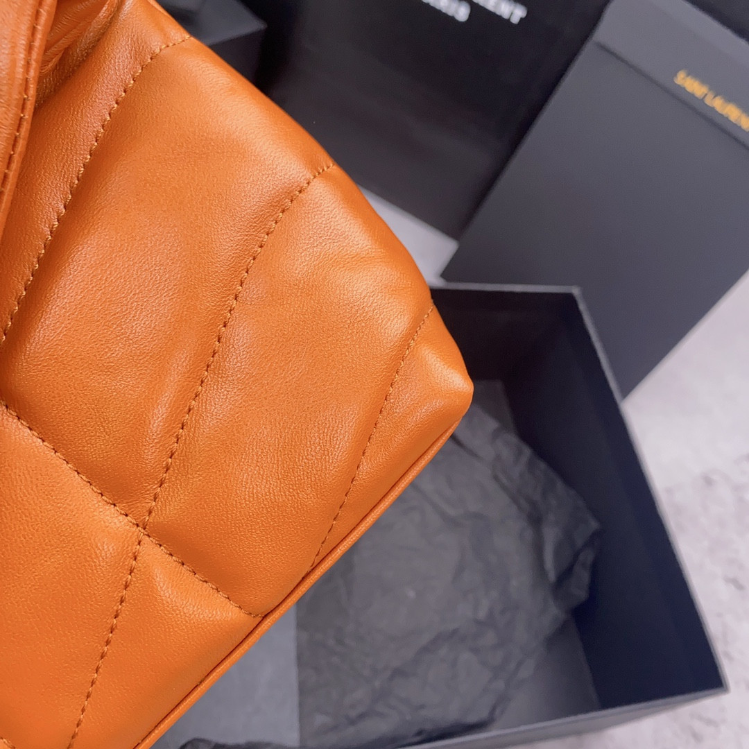 YSL PUFFER IN LEATHER ORANGE 23 X 15.5 X 5.8 CM - Image 9