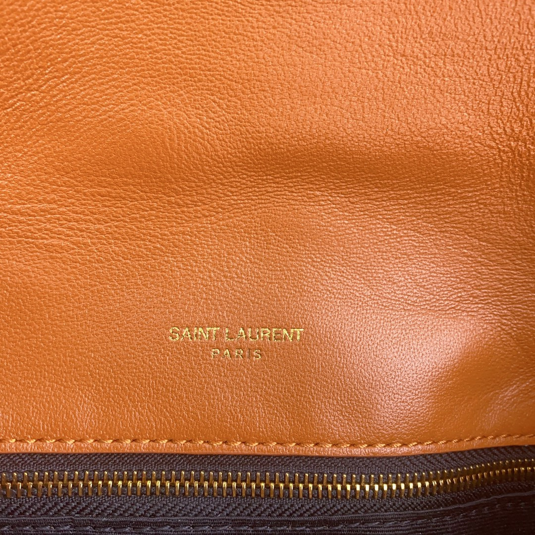 YSL PUFFER IN LEATHER ORANGE 23 X 15.5 X 5.8 CM - Image 13