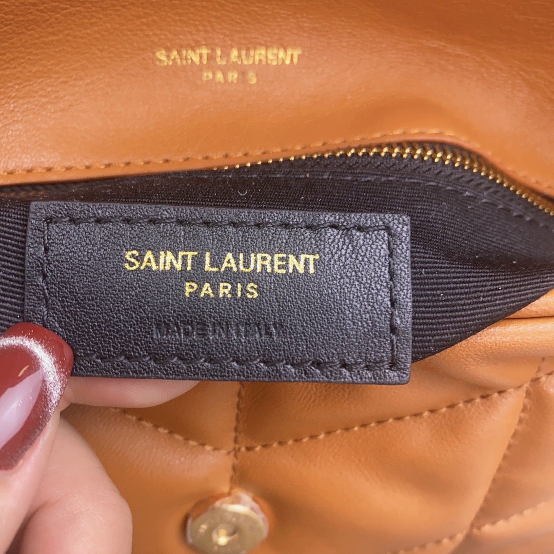 YSL PUFFER IN LEATHER ORANGE 23 X 15.5 X 5.8 CM - Image 14