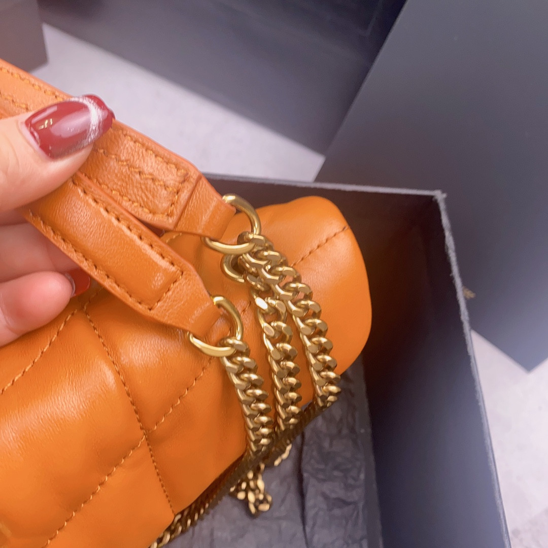 YSL PUFFER IN LEATHER ORANGE 23 X 15.5 X 5.8 CM - Image 15